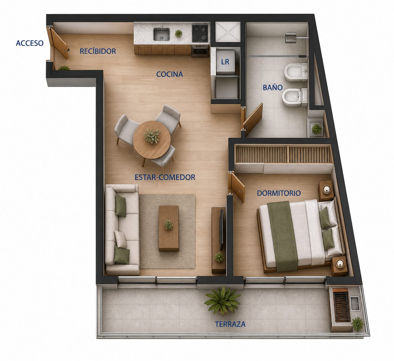 1 dormitorio